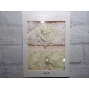 Miss To Mrs Lace Wedding Garter Set Ivory White Bride Bridal Keepsake New In Box